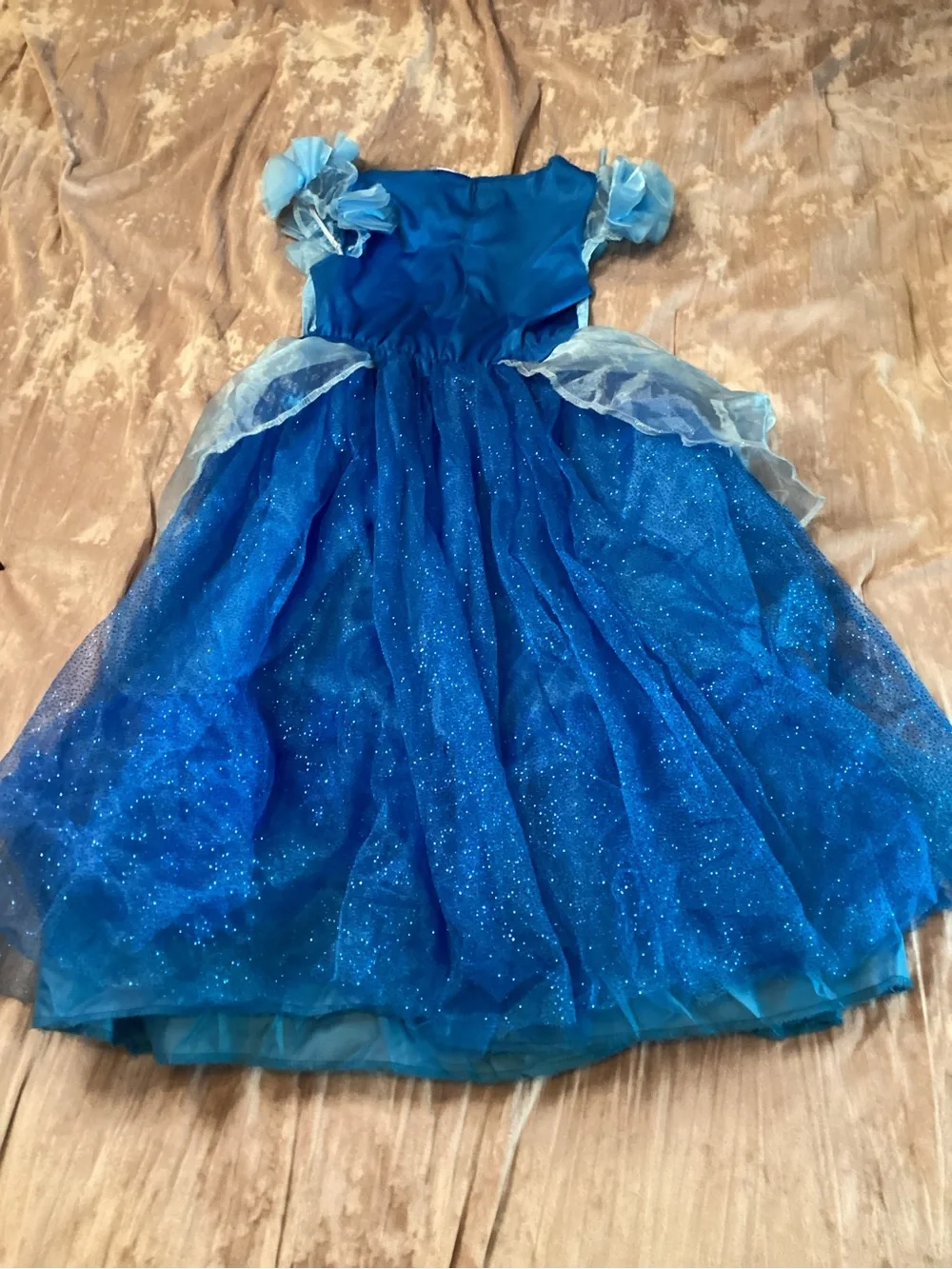 Disney Princess Cinderella Blue Sparkle Kids Costume Dress sz 4-6